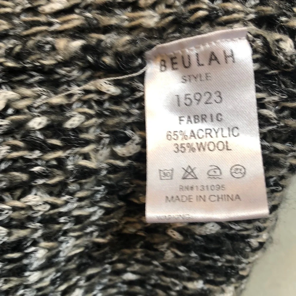 Beulah Open Front Wool Blend Cardigan Sweater Size Small / Medium